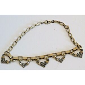 Stella & Dot Black Smoky Clear Rhinestones Crystals Necklace Gold Tone